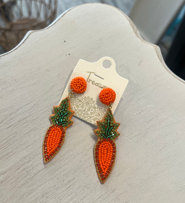 Sea Bead Carrot Earrings