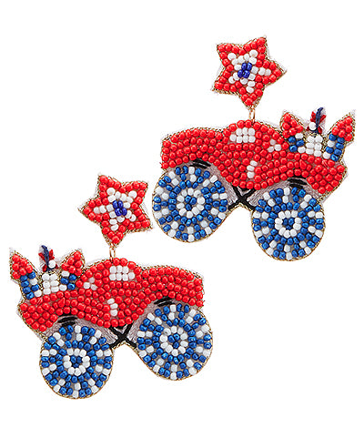 July Fourth Cannon Salute Bead Earrings