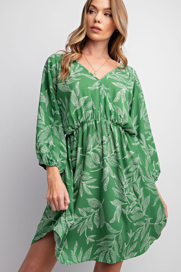 Laura Leaf Print Dress