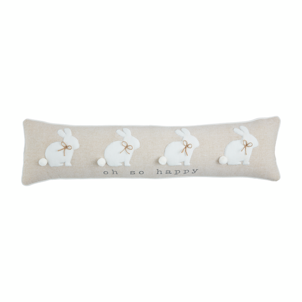 Velvet Bunny Applique Pillow