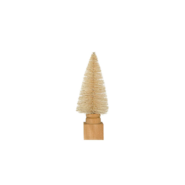 8 inch Bottle Brush Tree with carved wood base