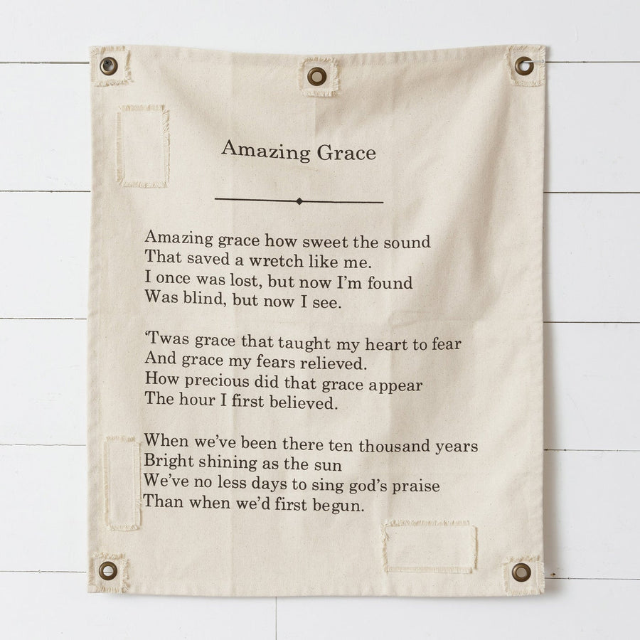 Amazing Grace Canvas Hanging Wall Sign