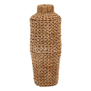 Hand-woven Water Hyacinth & Rattan Floor Vase
