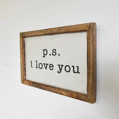 Wooden P.S. I love you sign