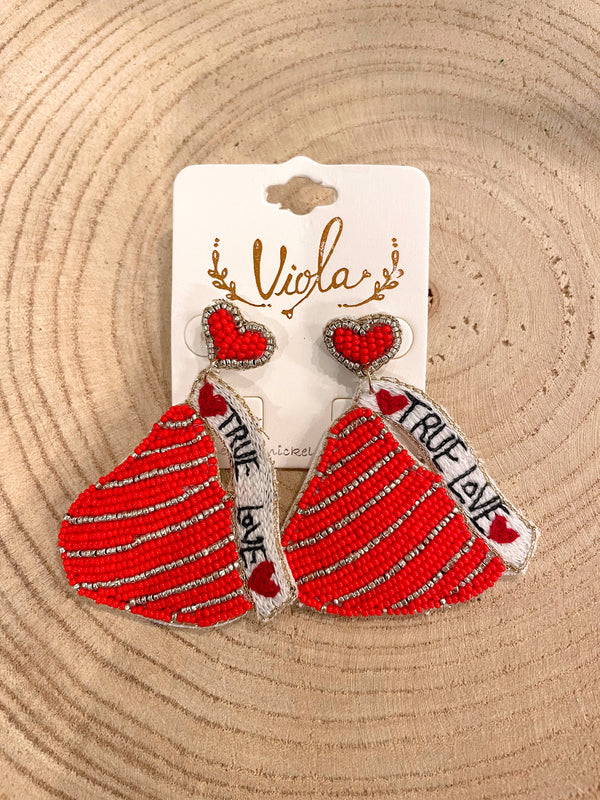 Valentine Hershey Kiss Beaded Earrings (3 Styles)