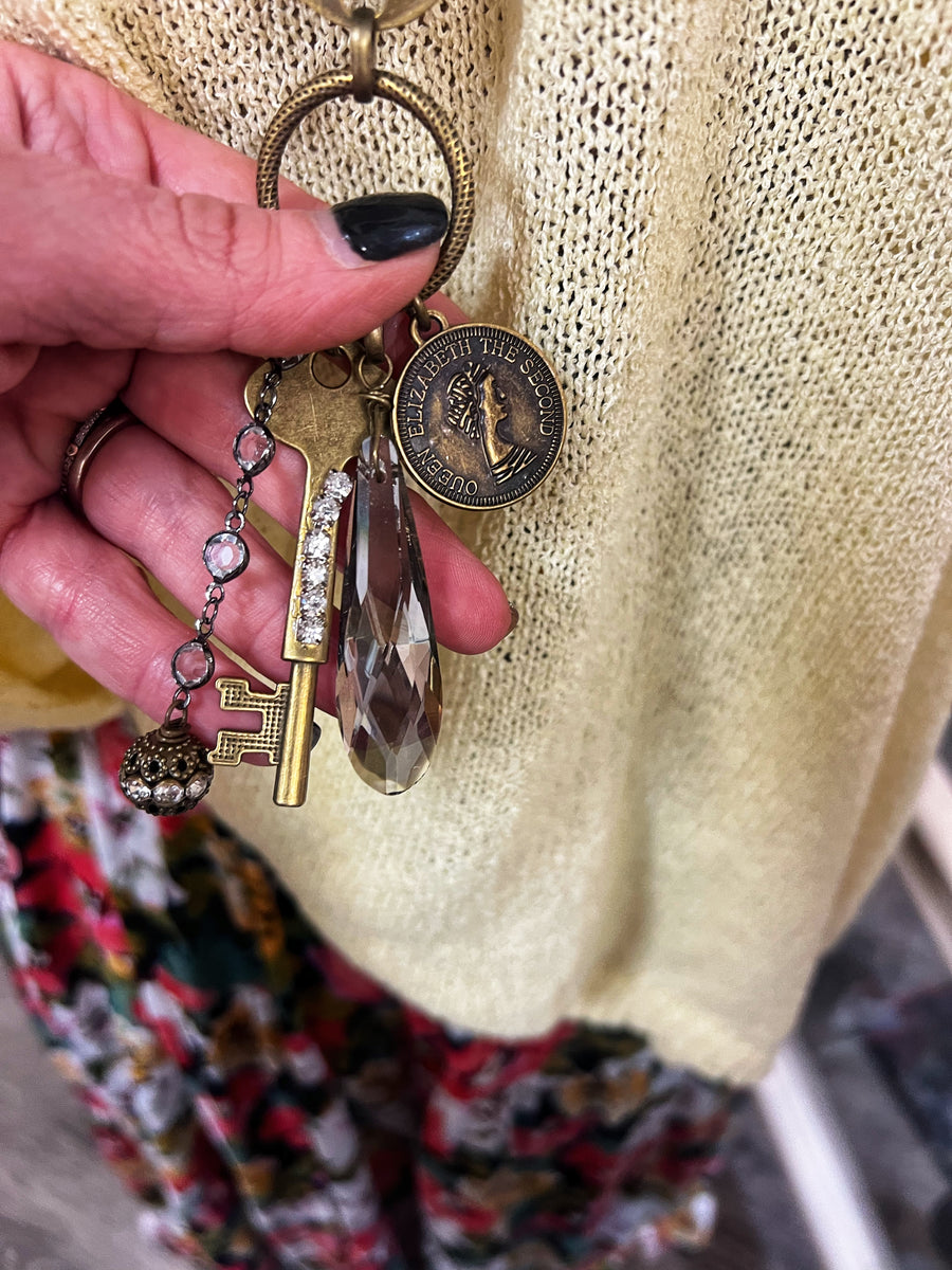 Vintage Metallic Key Necklace