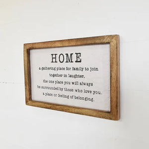 Carved Wood Home Sign