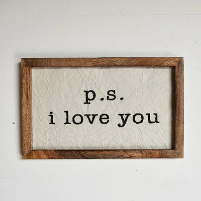 Wooden P.S. I love you sign